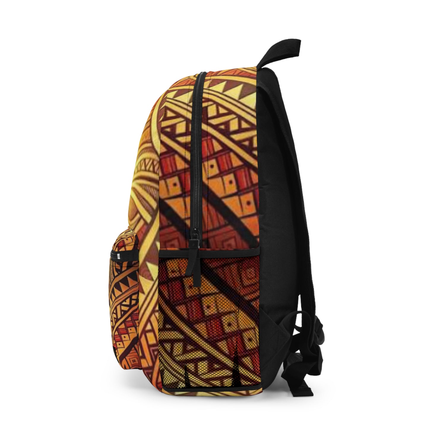 Tribal Sunburst Backpack — Polynesian-Inspired Geometric Travel Pack