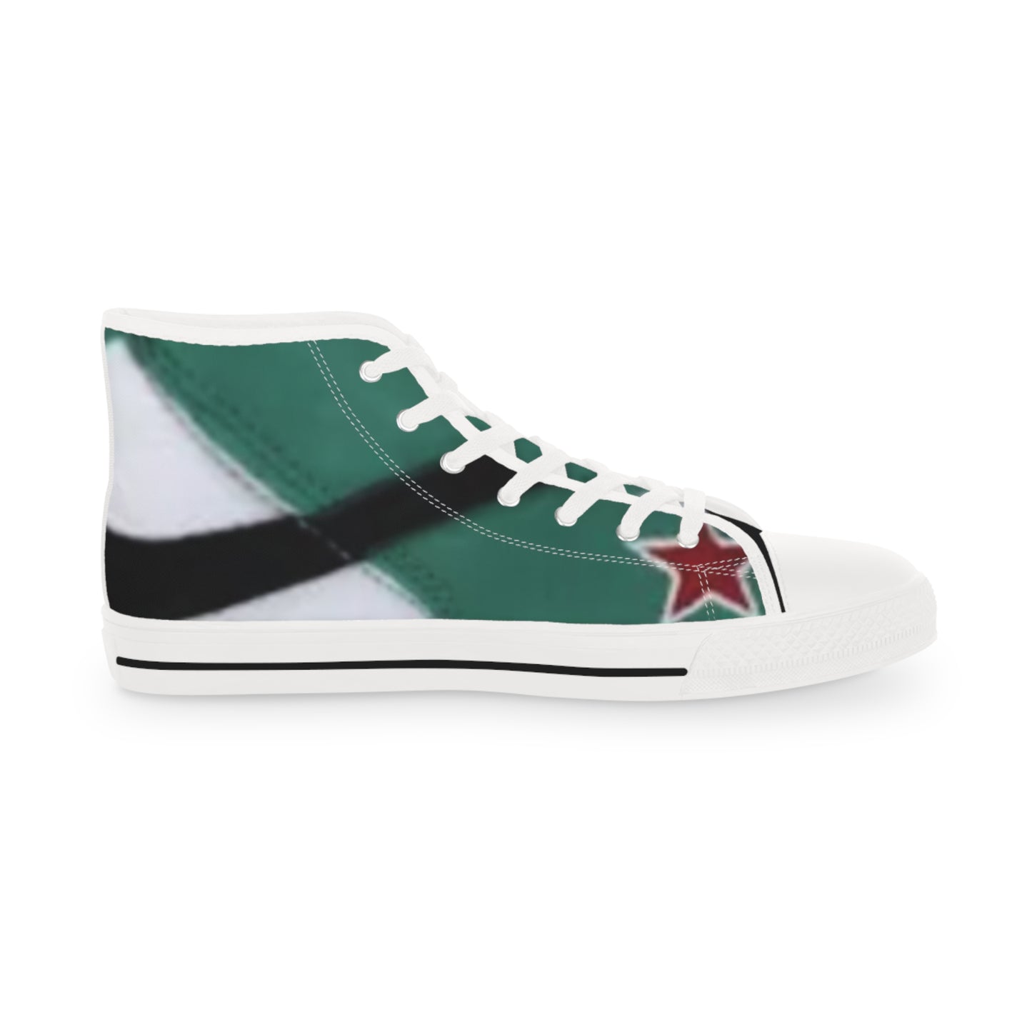 High Top Sneakers — Green Abstract Floral Men’s Shoes