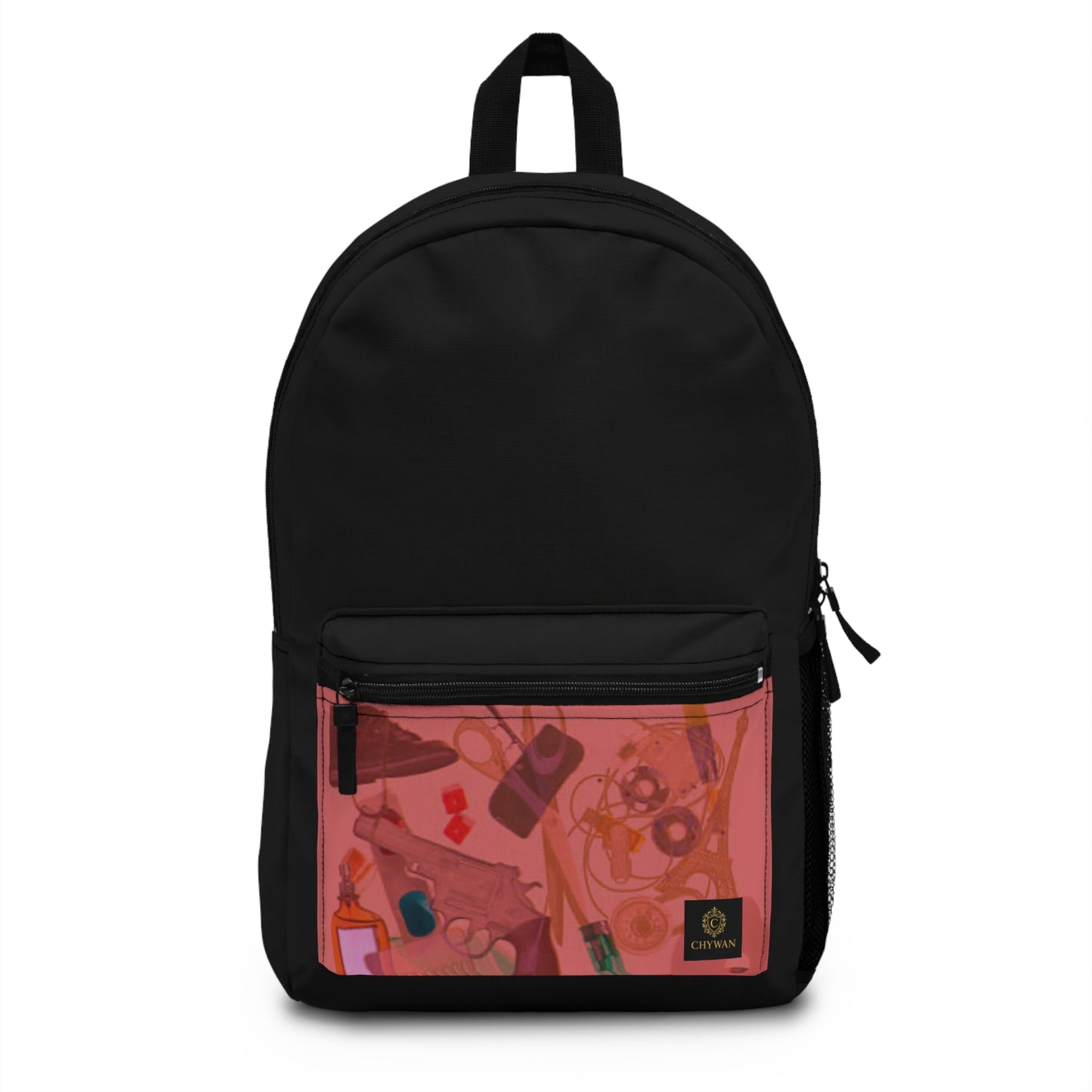 Pink Aesthetic Backpack — Cute Collage Front Pocket Bag