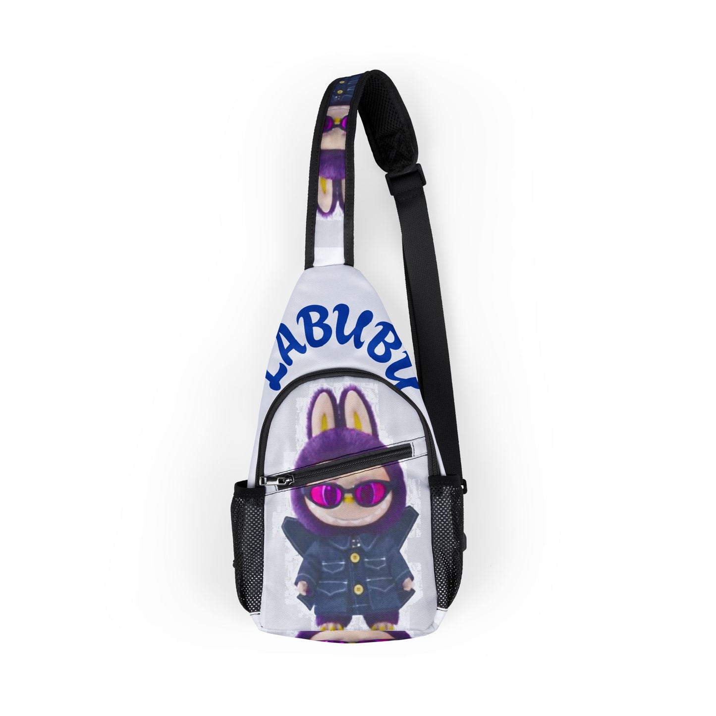 Chest Bag — Cute Purple Bunny AOP Sling Bag with 'BABUBU' Design