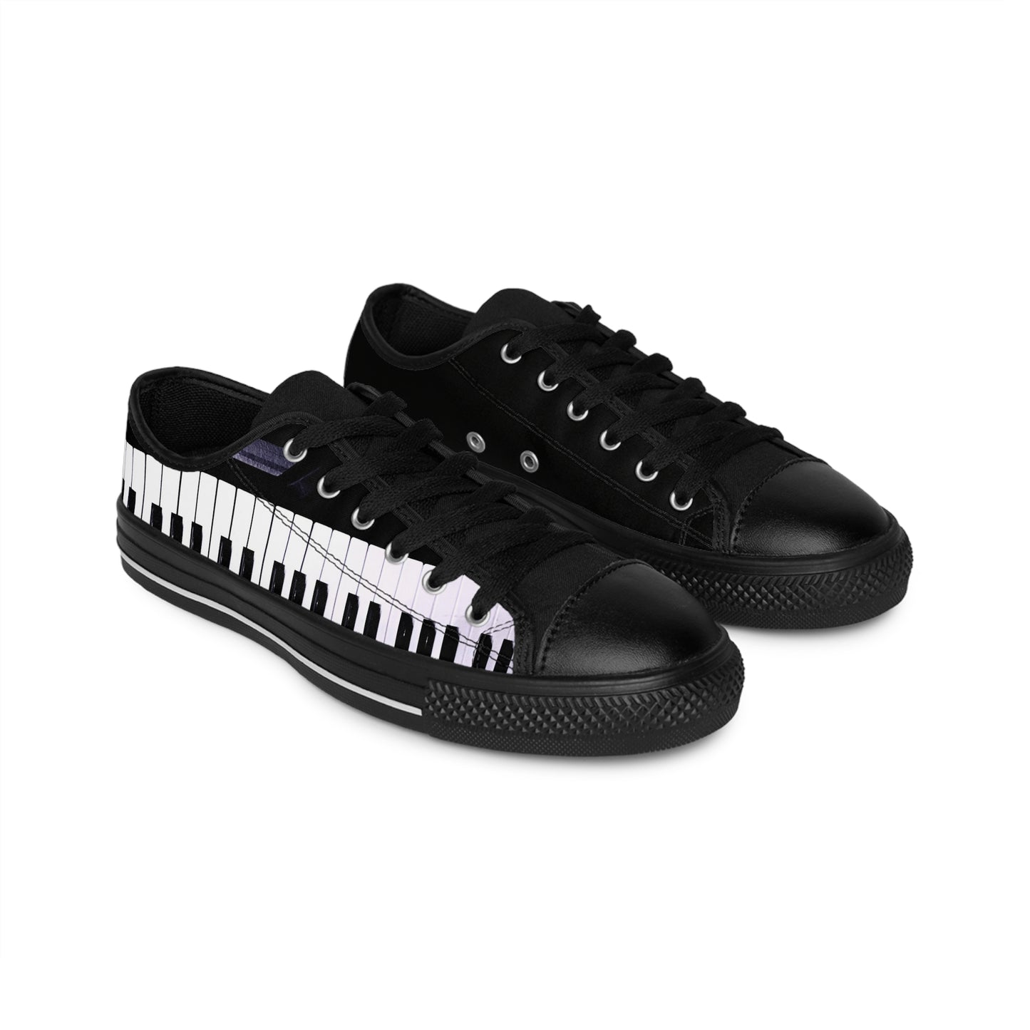 Piano Keys Low-Top Sneakers — Musician Men’s Canvas Shoes