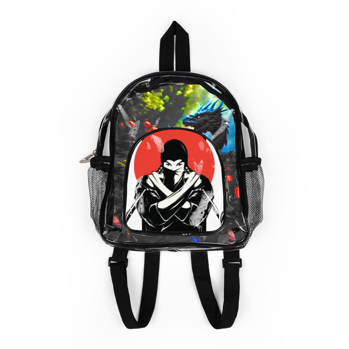 Clear Stadium Backpack with Ninja Graphic – Transparent Game Day Bag
