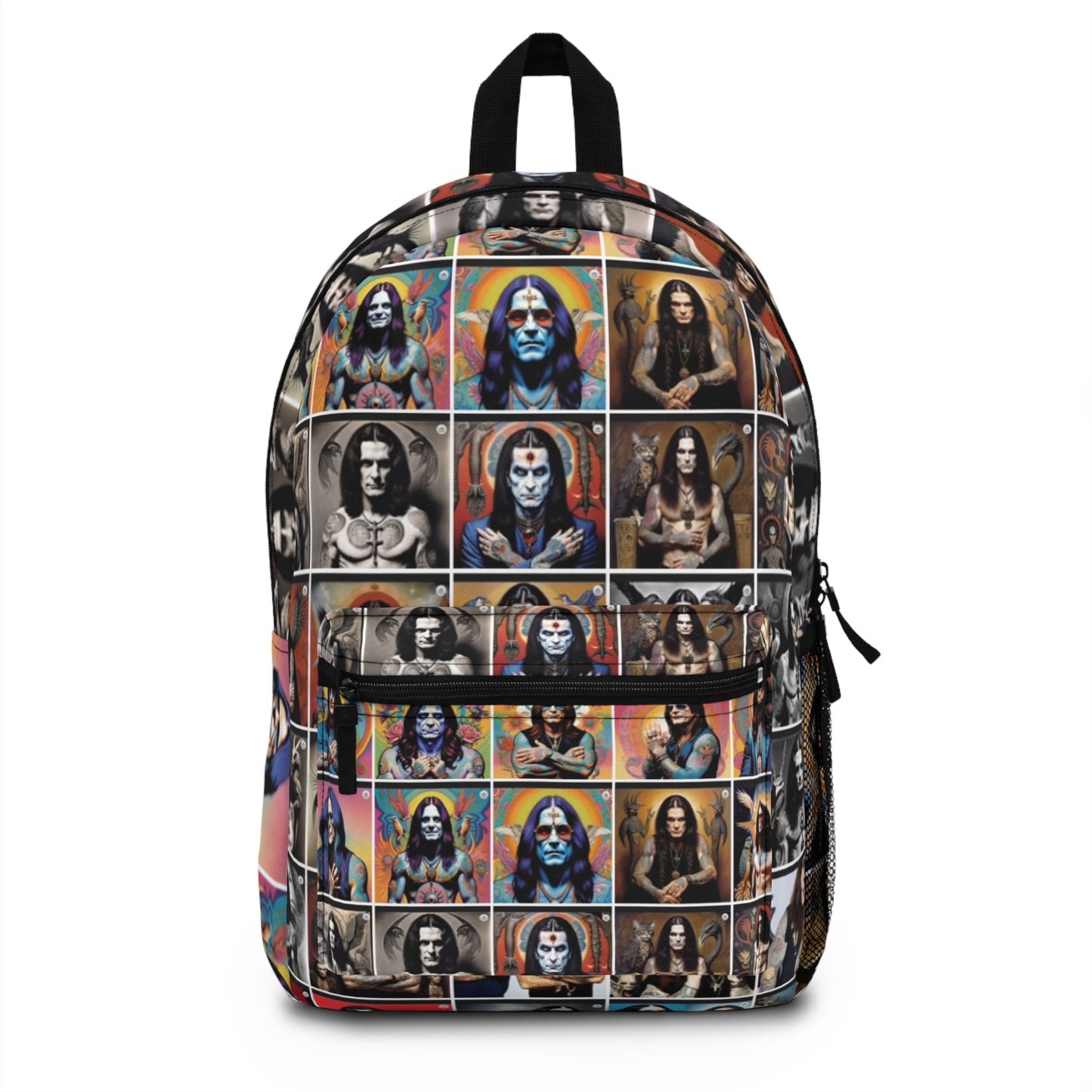 Retro Rock Portraits Backpack – Colorful Band Photo Grid Bag