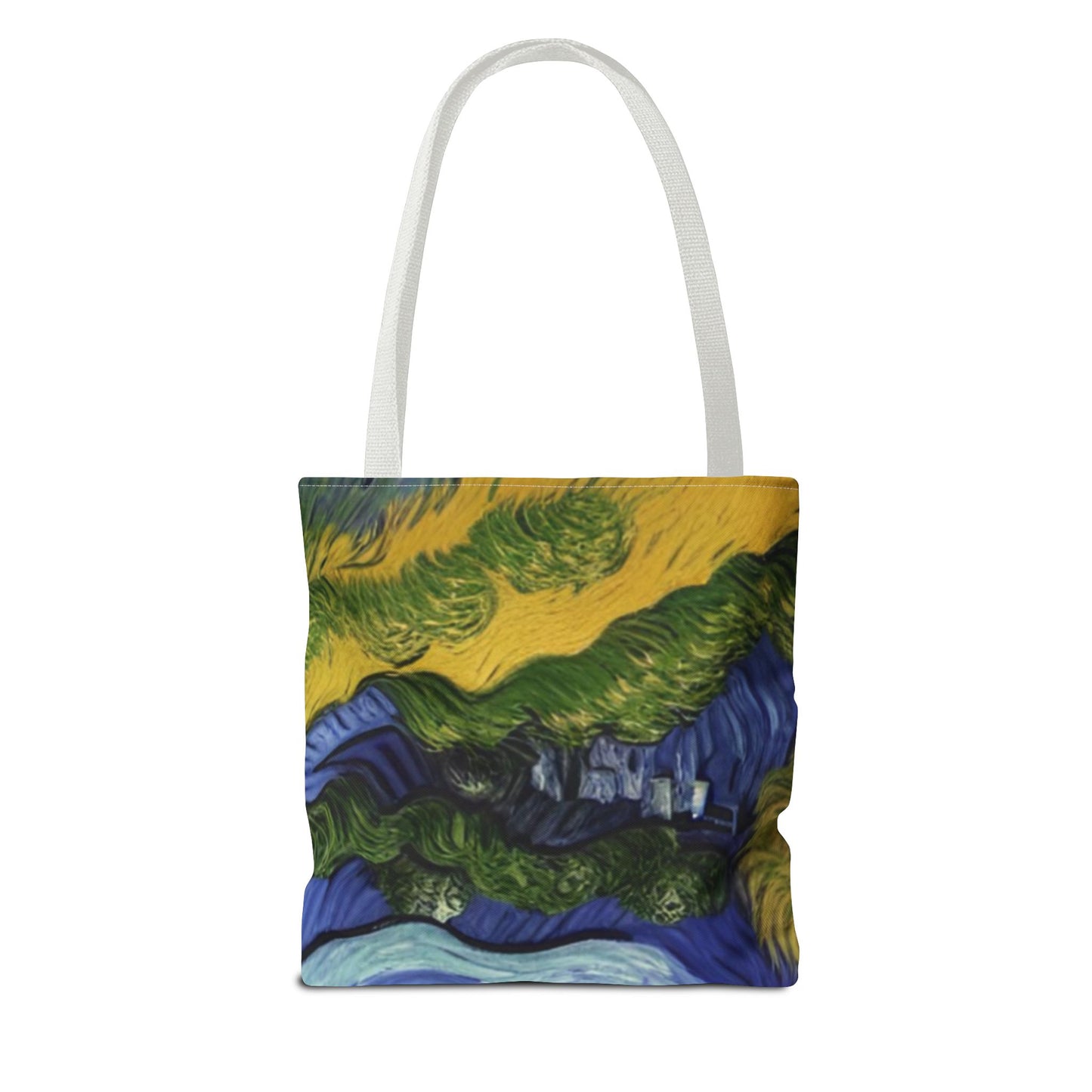 Starry Night-Inspired Tote Bag — Van Gogh Style Swirl All-Over Print