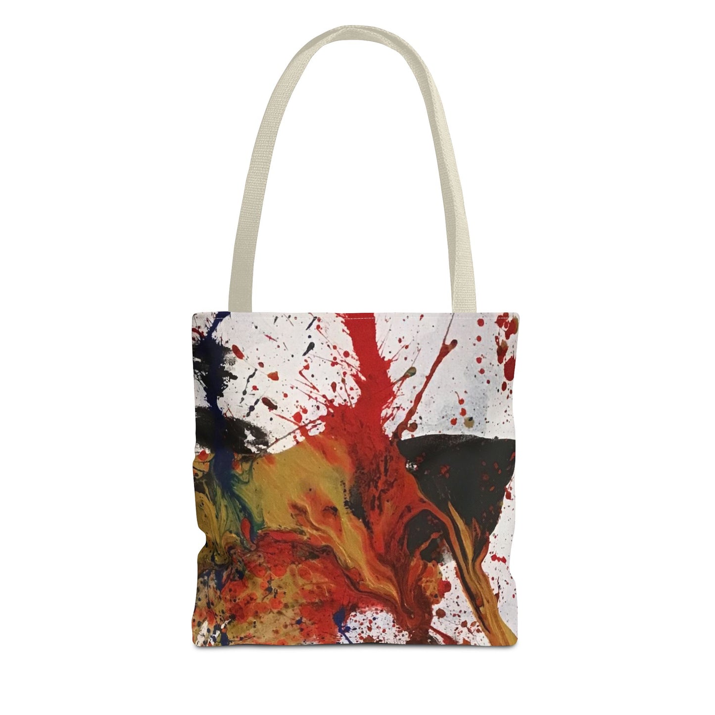 Abstract Paint Splatter Tote Bag — Colorful Artistic Canvas Tote