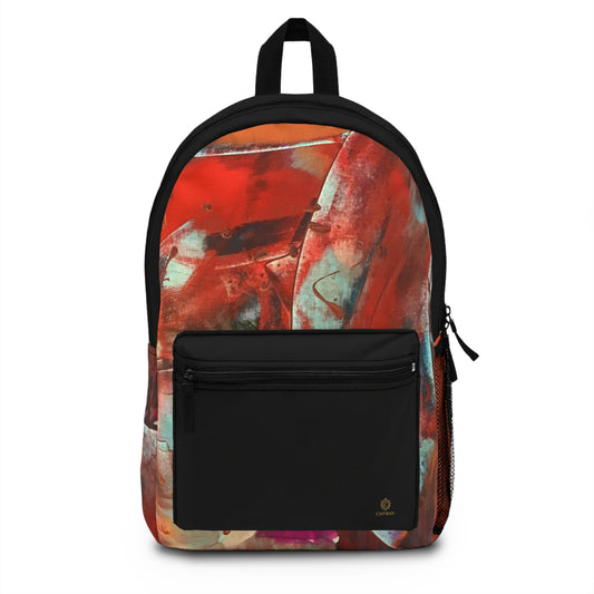 Abstract Red Graffiti Backpack — Urban Art School Bag