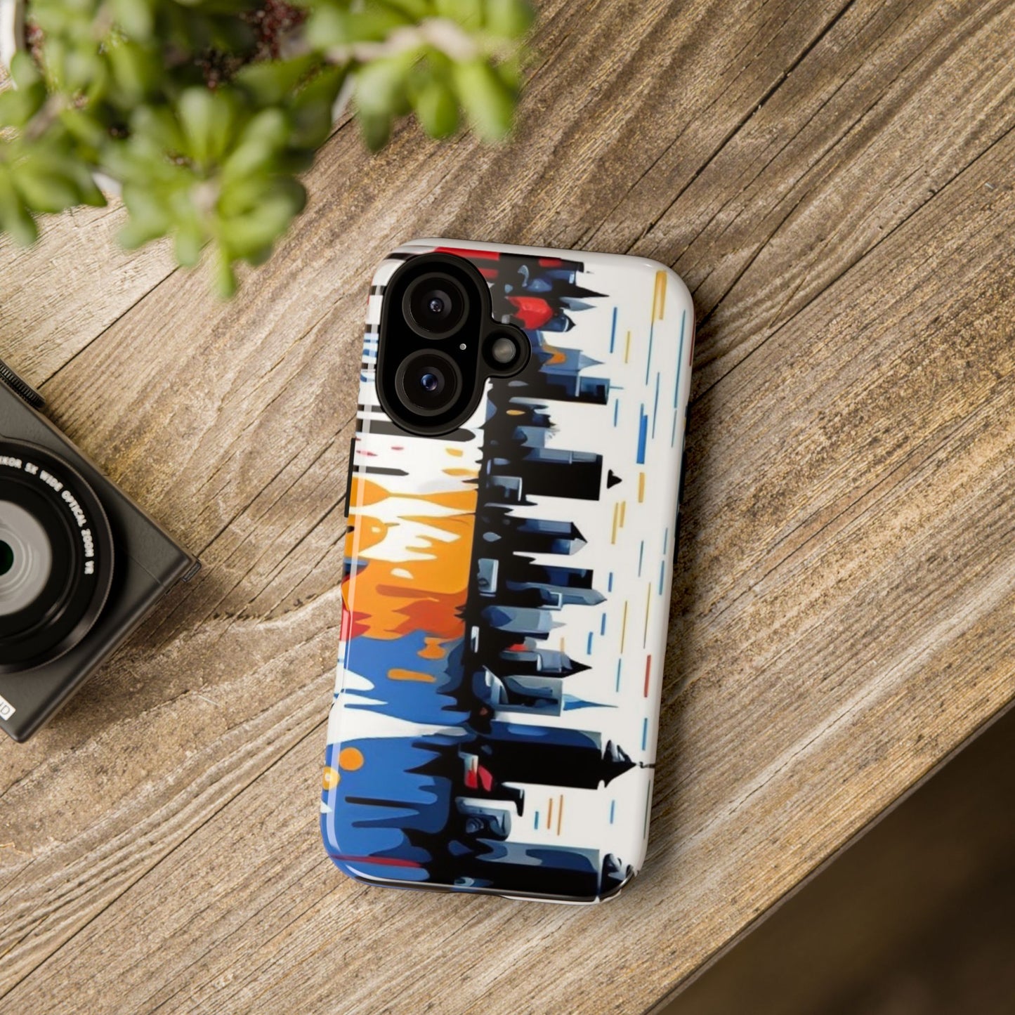 Vibrant Cityscape Phone Case - Stylish Protection for Adventurers, Urban Lovers, Holiday Gifts, Fun Colorful Design, Tough & Durable
