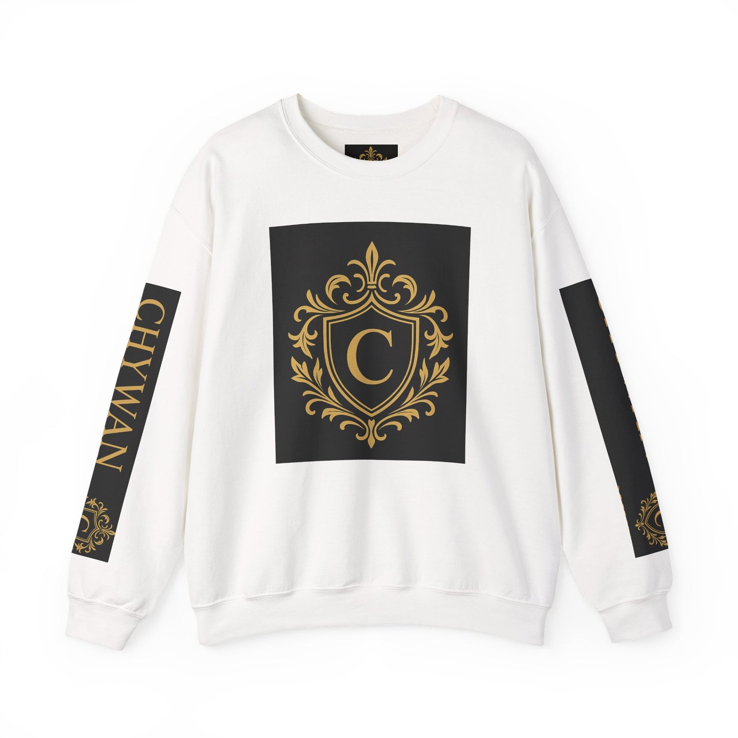 Monogram Crest Crewneck Sweatshirt — 'C' Chywan Gold Shield Design
