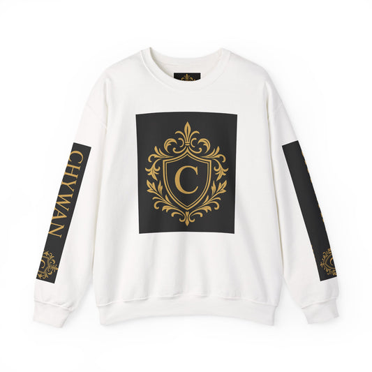 Monogram Crest Crewneck Sweatshirt — 'C' Chywan Gold Shield Design