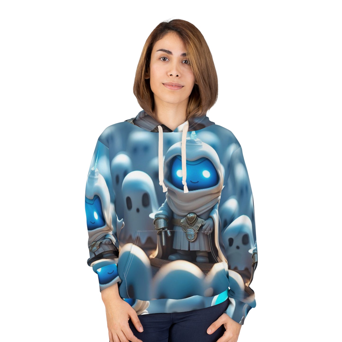 Ghostly Adventurer Hoodie — Blue Fantasy All-Over Print