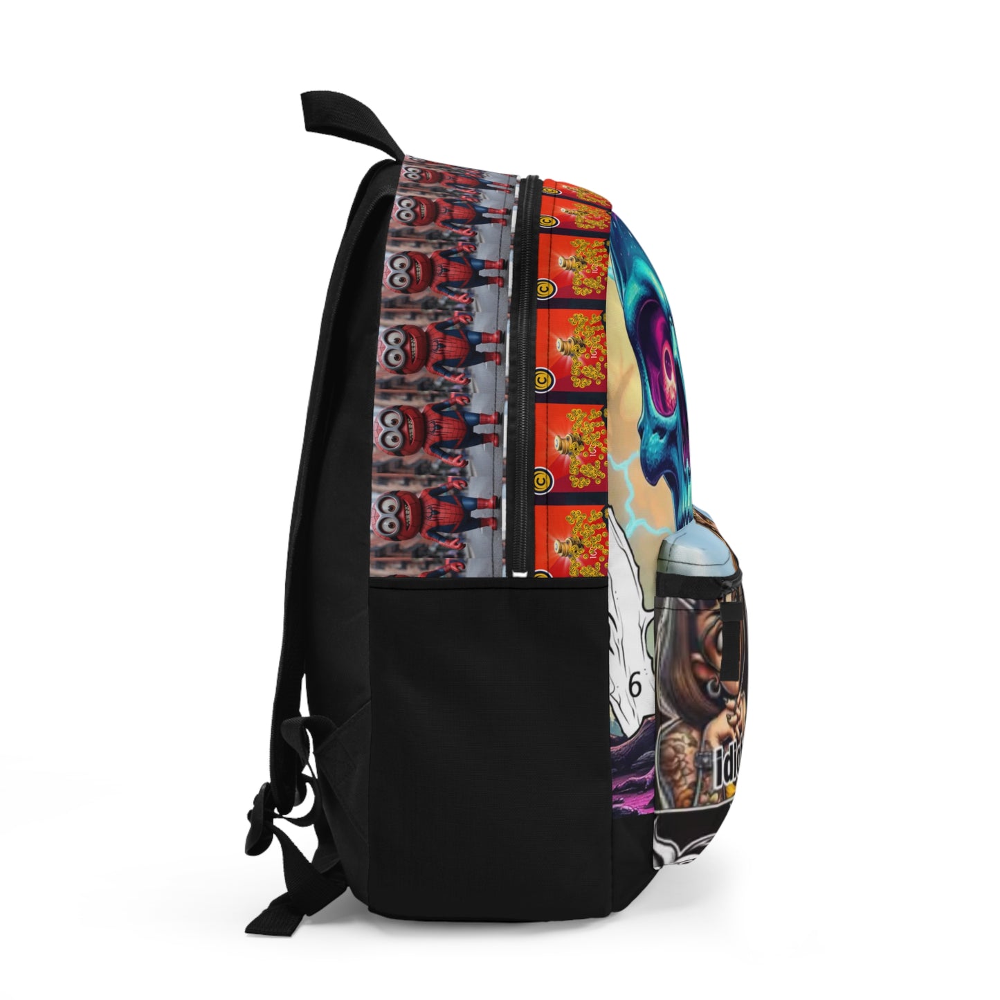 Skull Collage Backpack — Bold Graphic Streetwear Bag