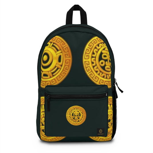 Golden Symbol Print Backpack - Stylish & Versatile for Everyday Use