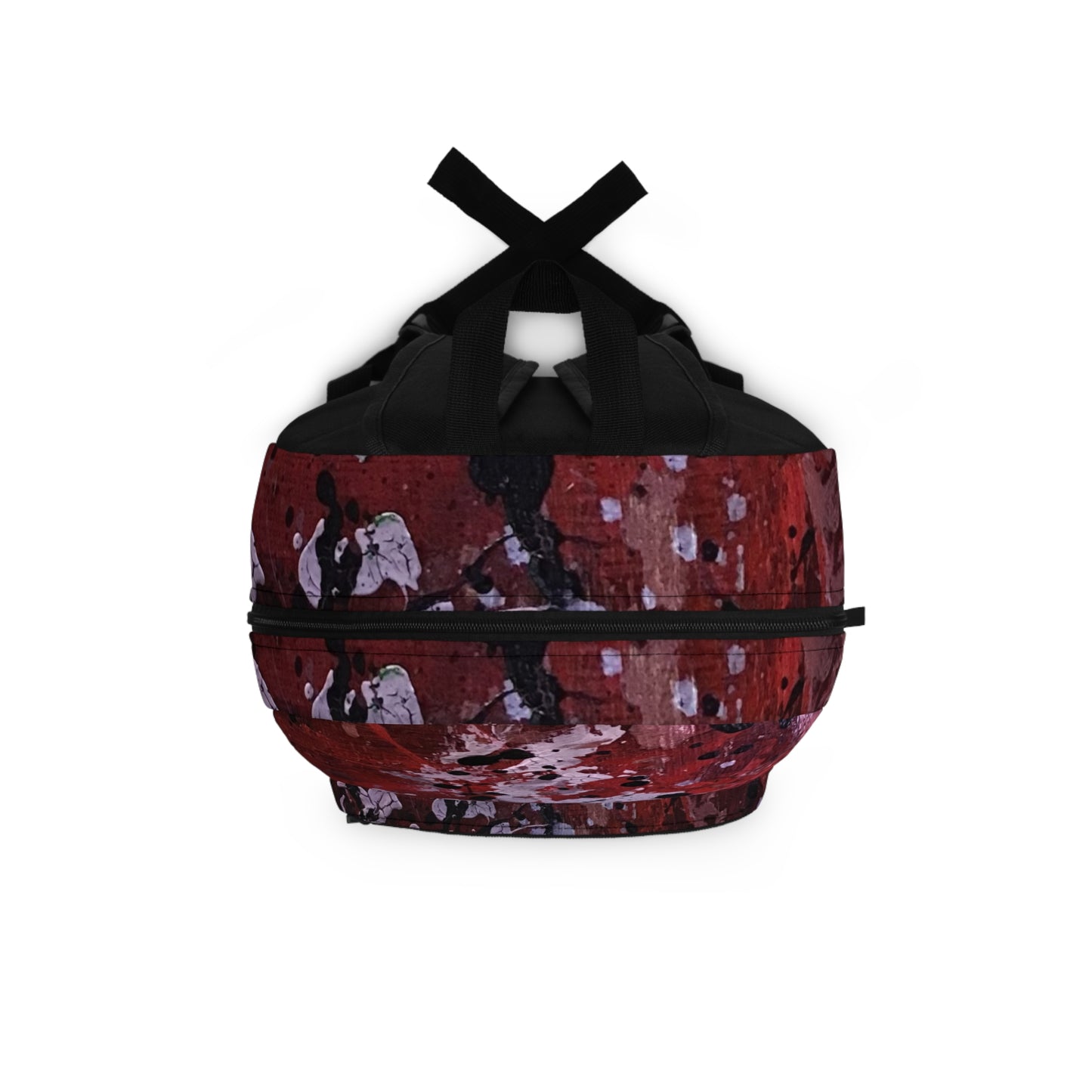 Anime Pilot Girl Backpack — Red Splatter Design, Front Pocket Illustration