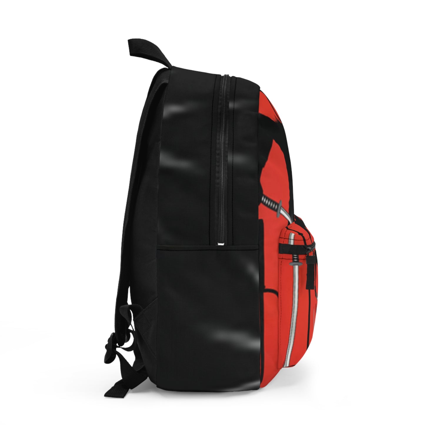 Ninja Silhouette Red Backpack – Stealth Action School Bag