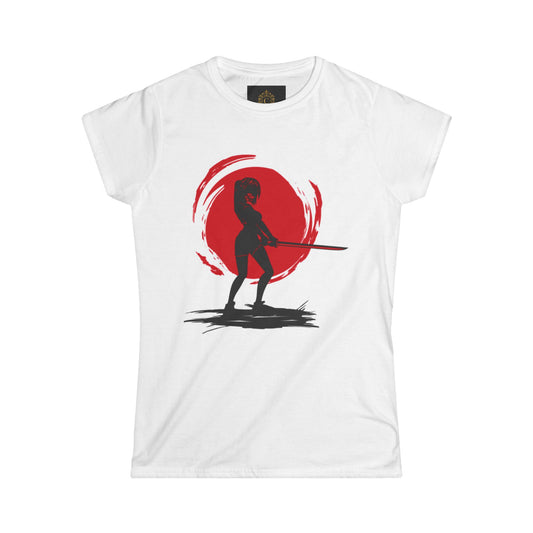 Samurai Silhouette Tee — Red Sun Warrior T-Shirt with 'Love' Kanji Back