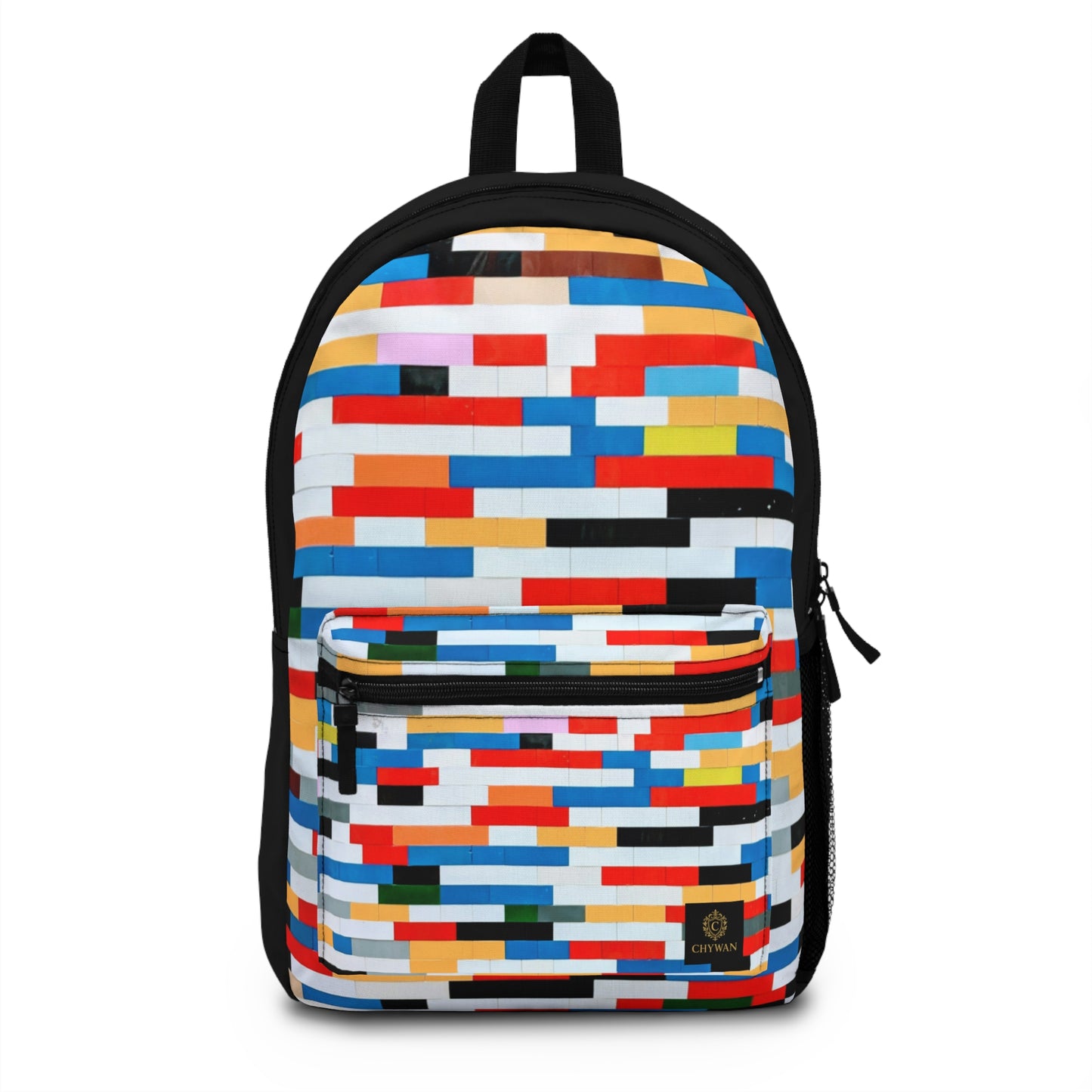 Color Block Pixel Backpack — Modern Geometric School & Travel Bag