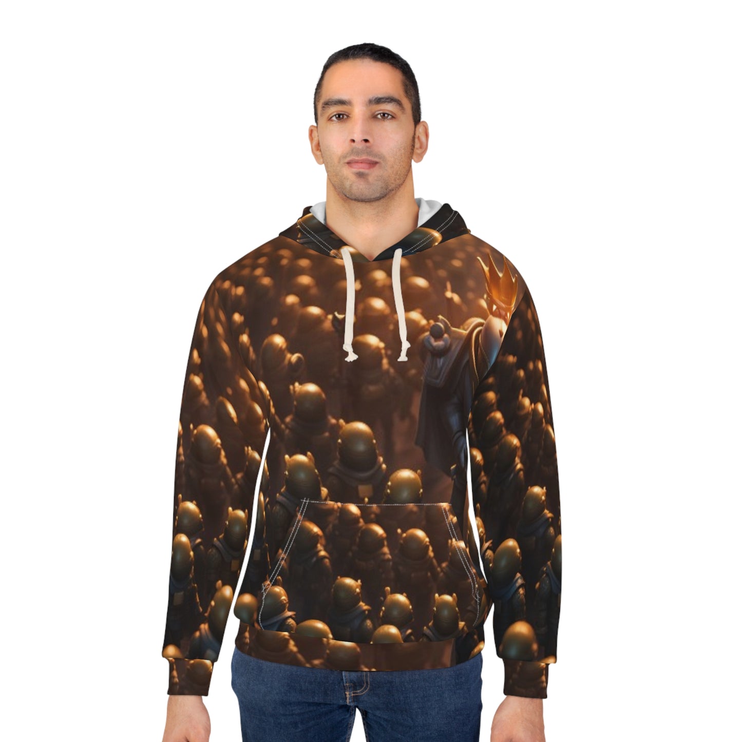 King of Rubber Ducks All-Over Print Hoodie — Regal Duck Crowd Design