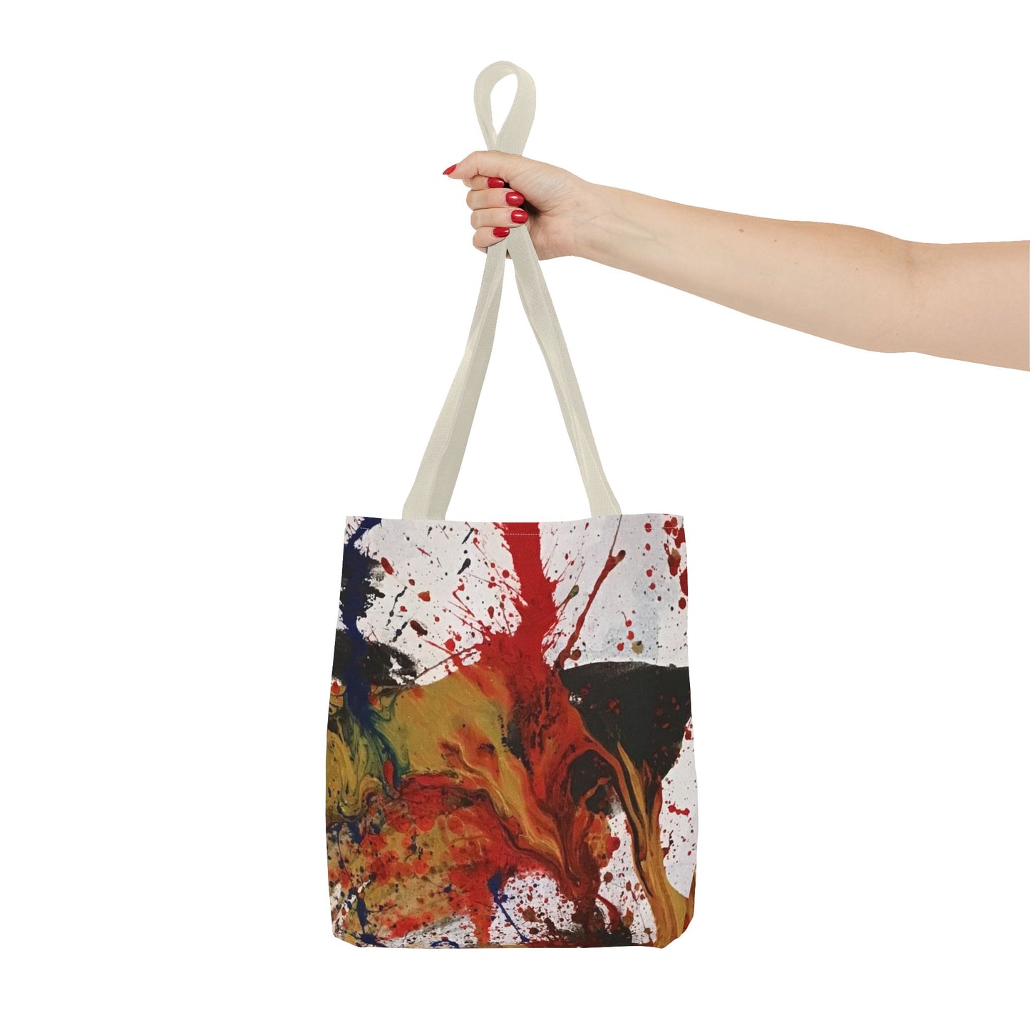 Abstract Paint Splatter Tote Bag — Colorful Artistic Canvas Tote