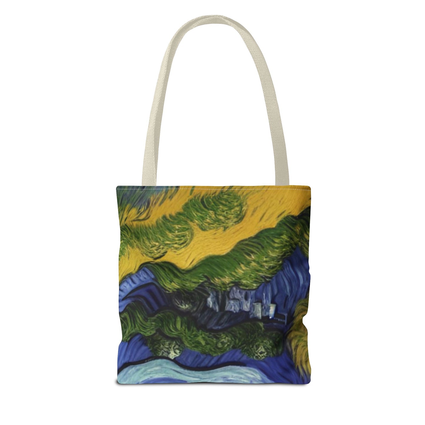 Starry Night-Inspired Tote Bag — Van Gogh Style Swirl All-Over Print