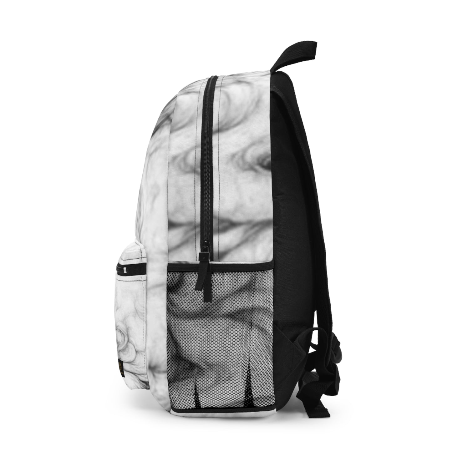 Monochrome Marble Ship Backpack – Nautical Smoke Art School Bag