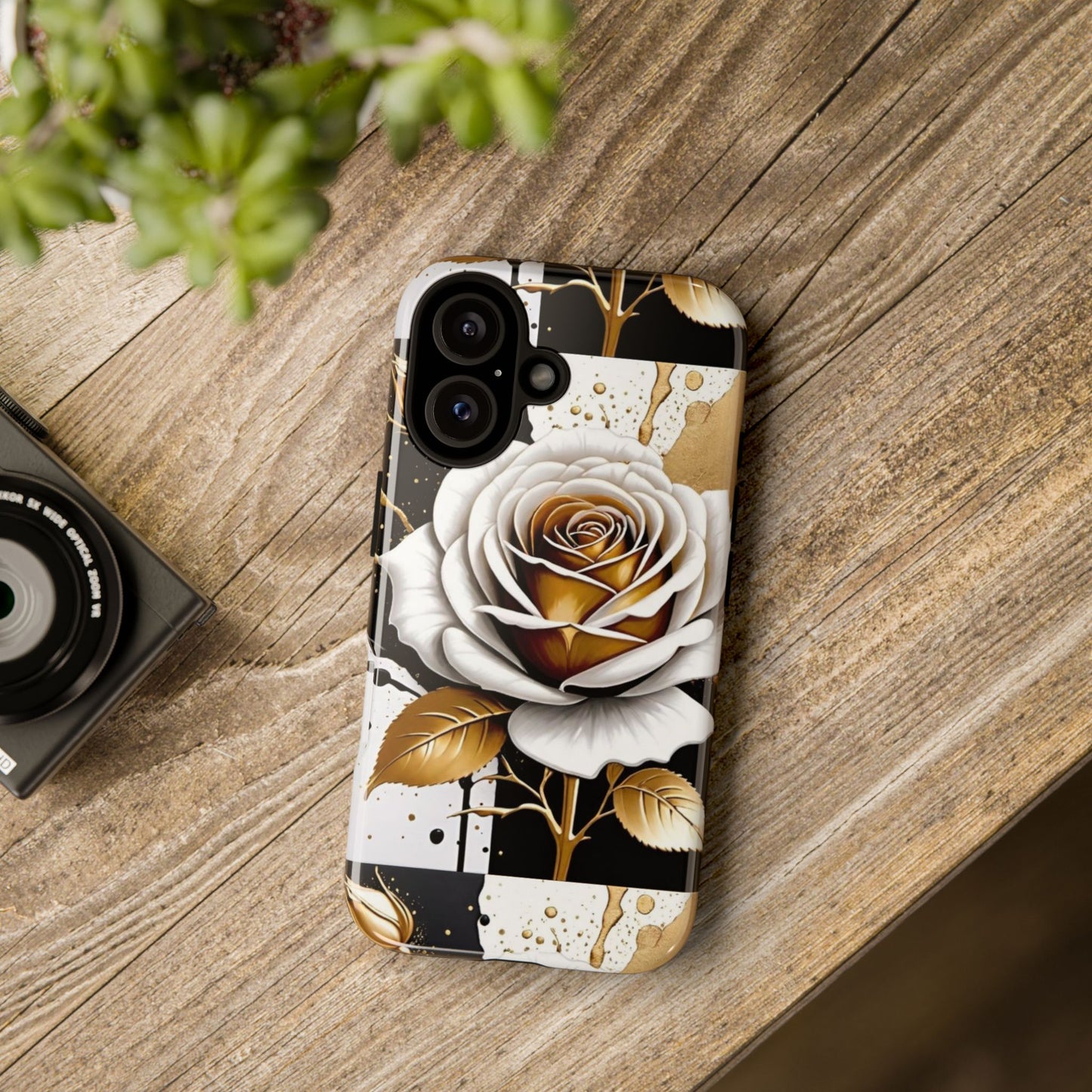 Stylish Phone Case with Elegant Floral Design, Tough Cases for iPhone and Samsung, Rose Protective Cover, Gift for Her, Birthday Present