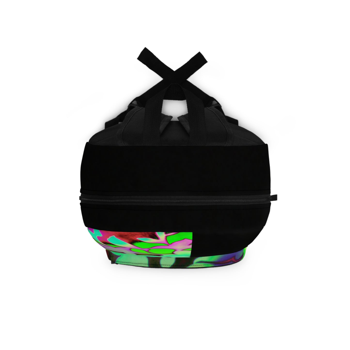 Neon Floral Backpack — Psychedelic Green Flower Daypack