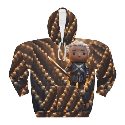 Figurine Knight Hoodie — Cozy All-Over-Print Pop Vinyl Style Pullover