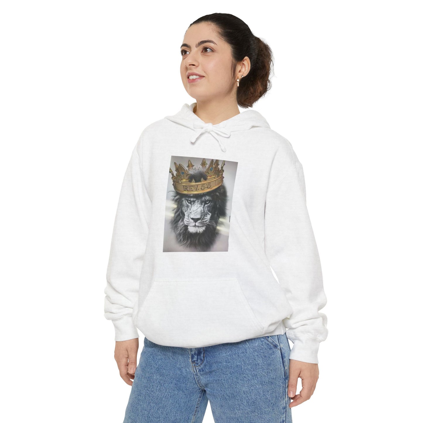 Crowned Lion Hoodie — Regal Wildlife Graphic Pullover