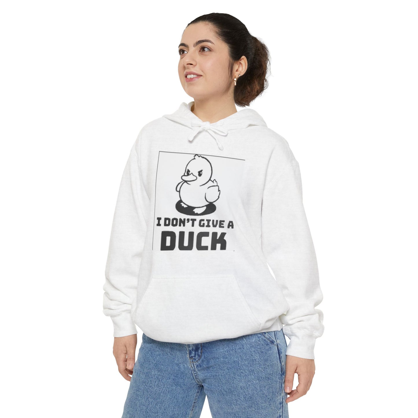 I Don't Give a Duck Hoodie — Funny Duck Graphic Pullover for Casual Wear