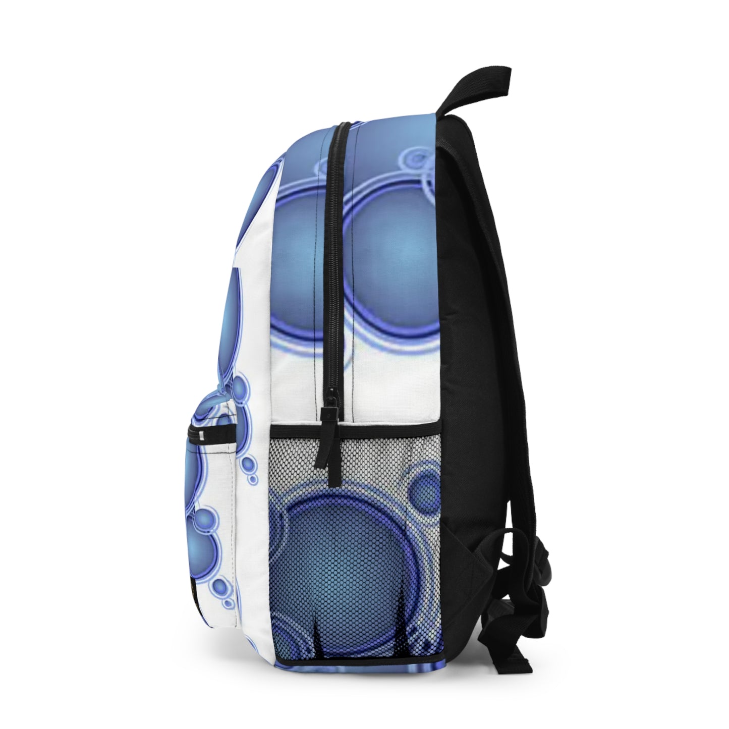 Blue Bubble Pattern Backpack – Abstract Waterdrop Design School & Travel Bag