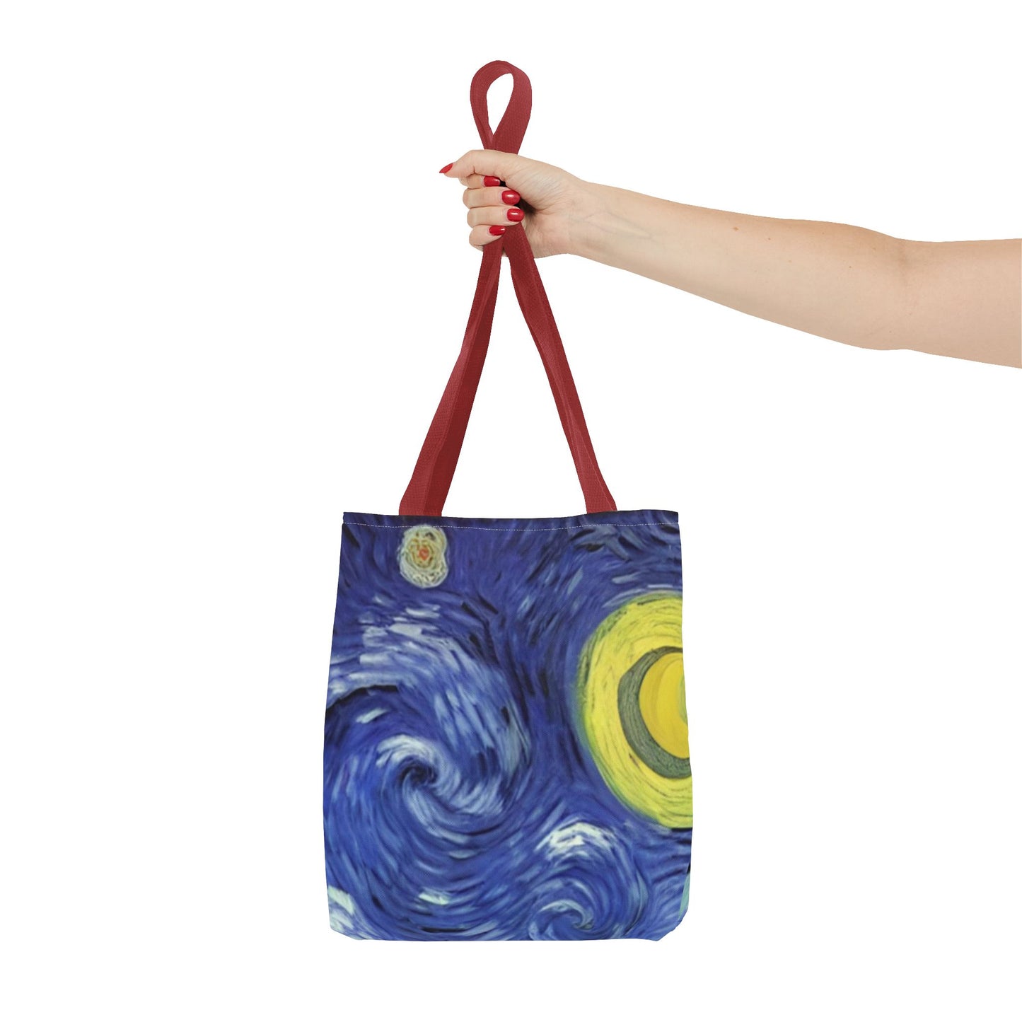 Starry Night-Inspired Tote Bag — Van Gogh Style Swirl All-Over Print