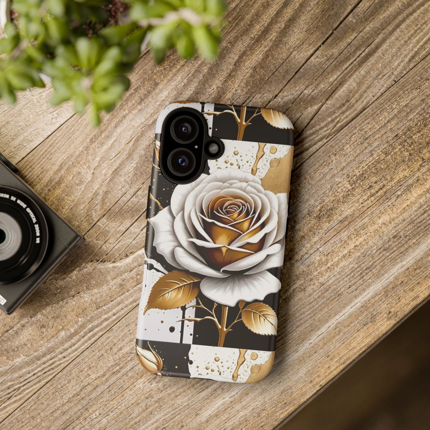 Stylish Phone Case with Elegant Floral Design, Tough Cases for iPhone and Samsung, Rose Protective Cover, Gift for Her, Birthday Present