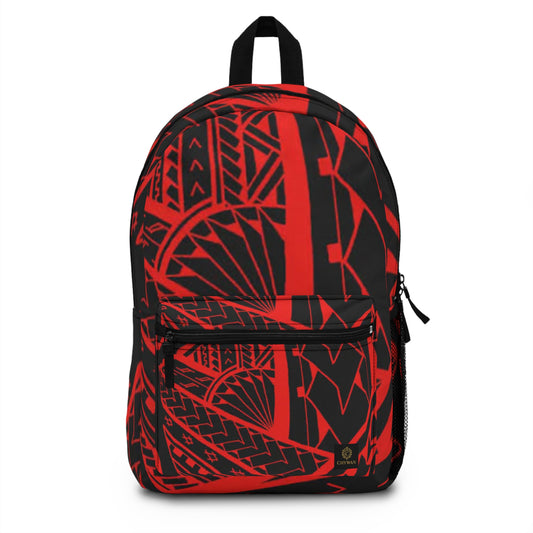 Tribal Red Black Pattern Backpack
