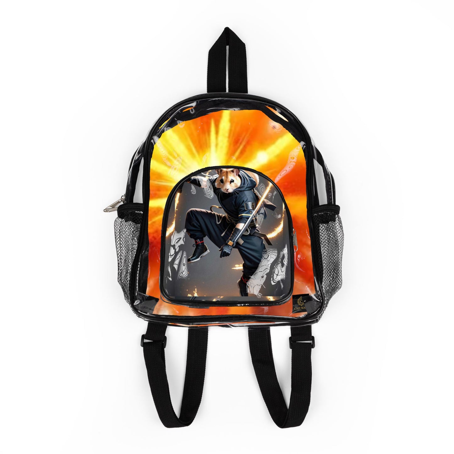 Clear Stadium Backpack — Sunrise Ninja Graphic Clear Stadium Backpack
