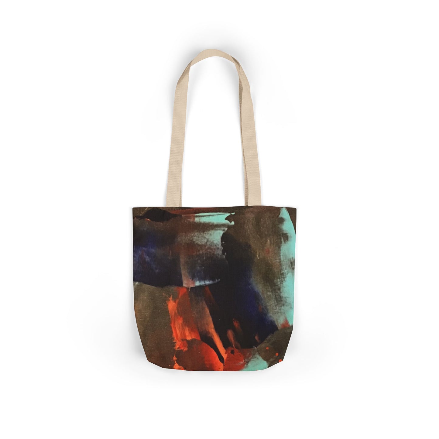 Abstract Watercolor Canvas Tote — Colorful Fluid Art Beach & Market Bag