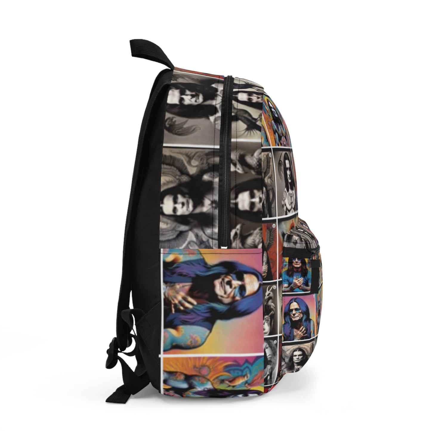 Retro Rock Portraits Backpack – Colorful Band Photo Grid Bag