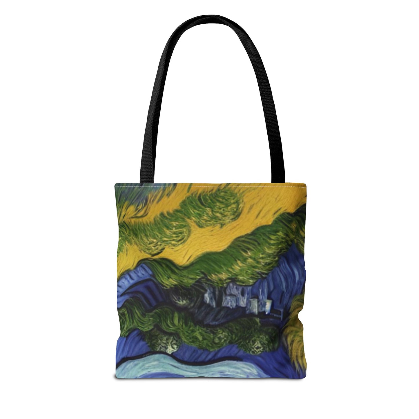 Starry Night-Inspired Tote Bag — Van Gogh Style Swirl All-Over Print