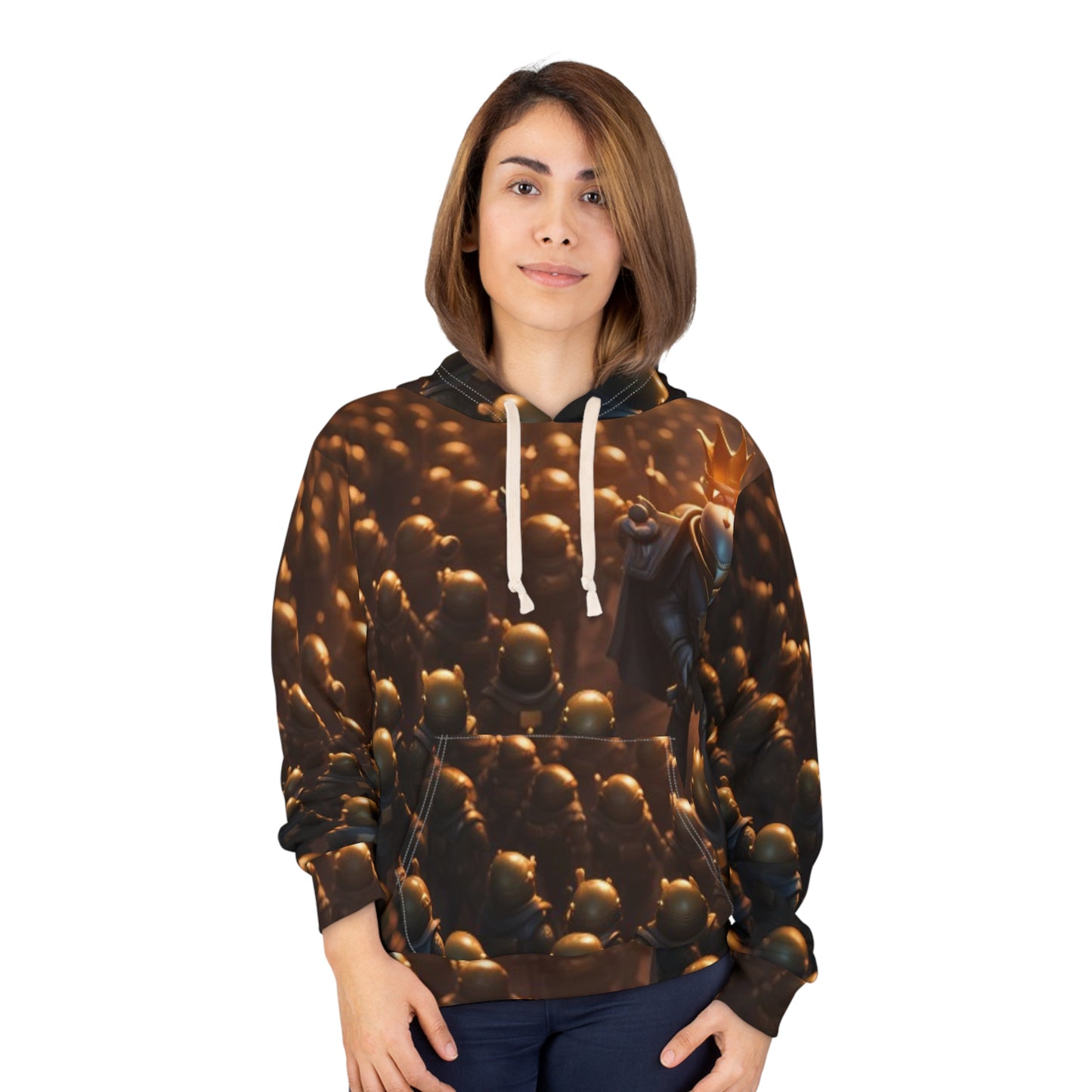 King of Rubber Ducks All-Over Print Hoodie — Regal Duck Crowd Design