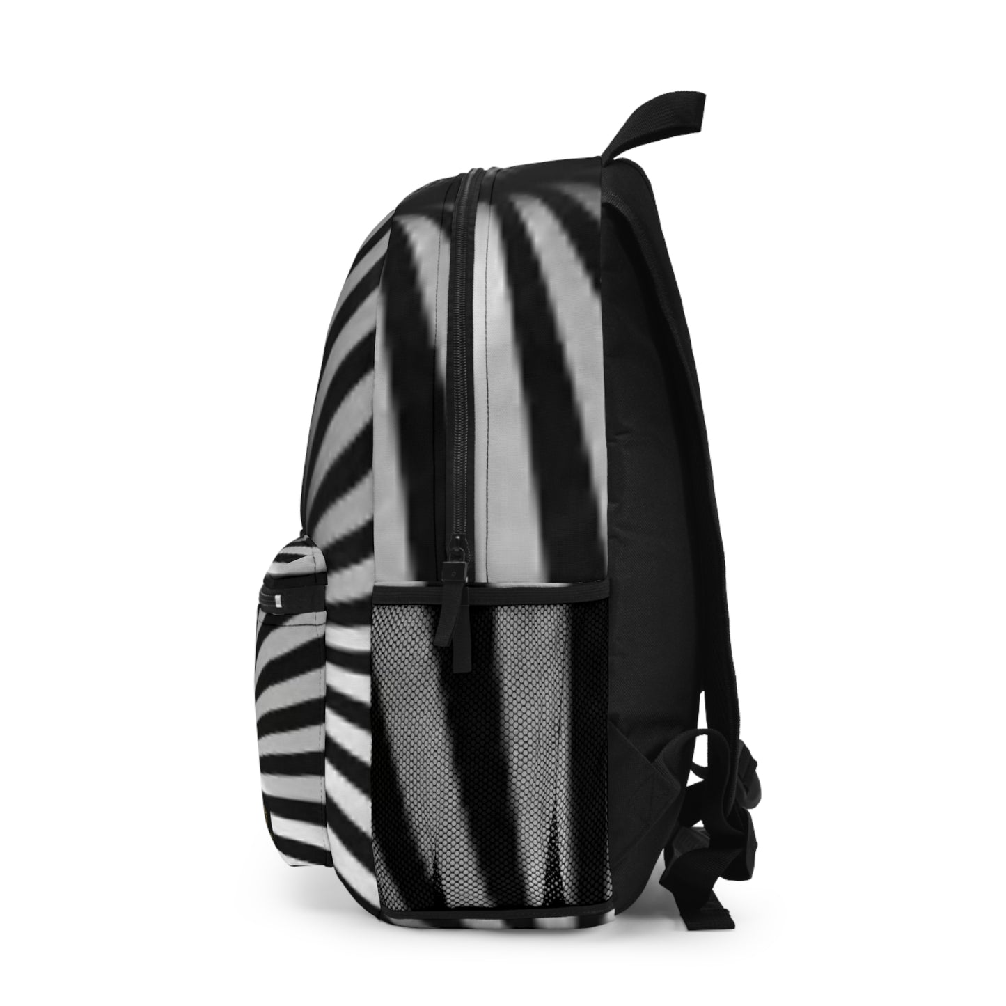 Optical Illusion Spiral Backpack — Black & White Psychedelic School/Travel Bag