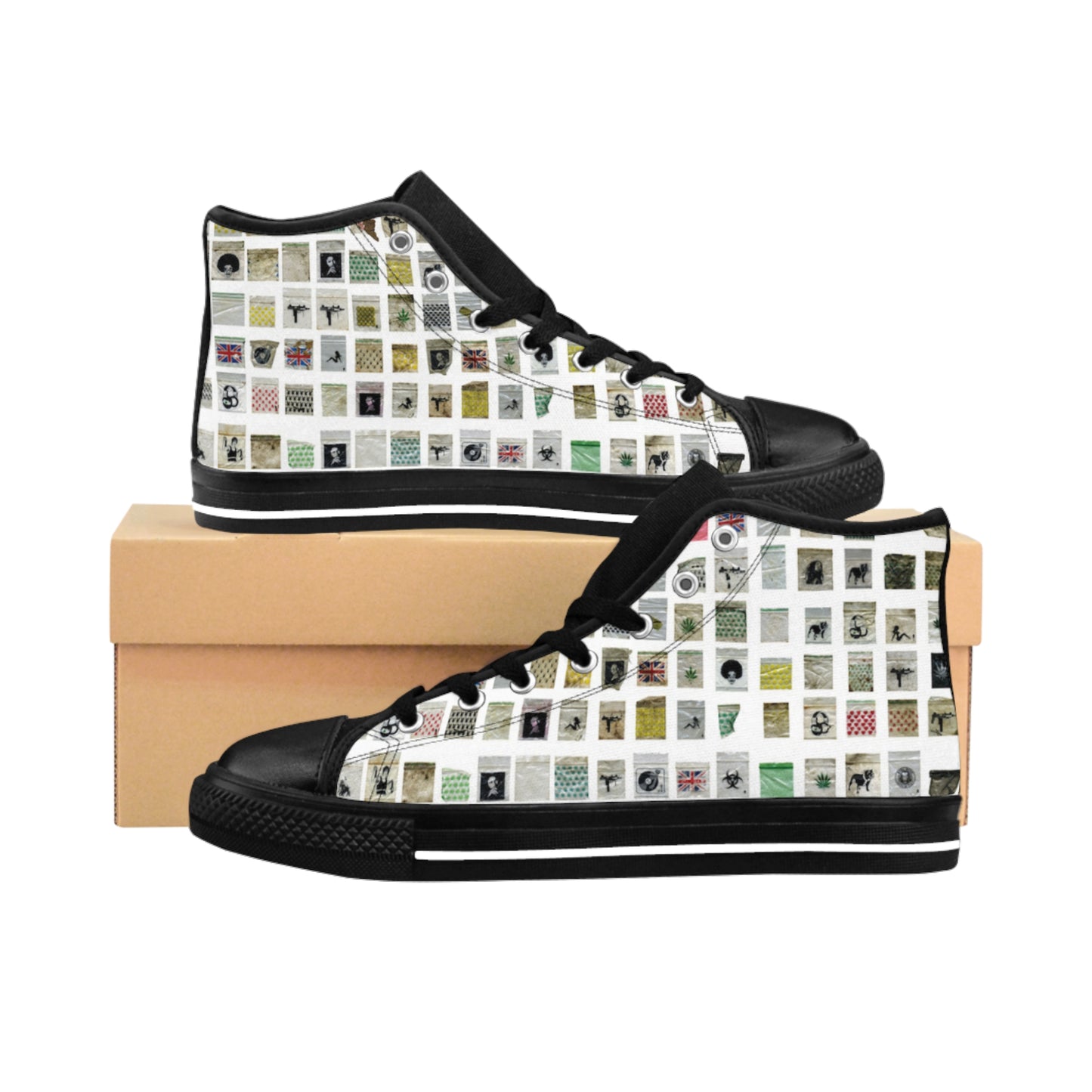 Classic High-Top Sneakers — Photo Grid Collage Design