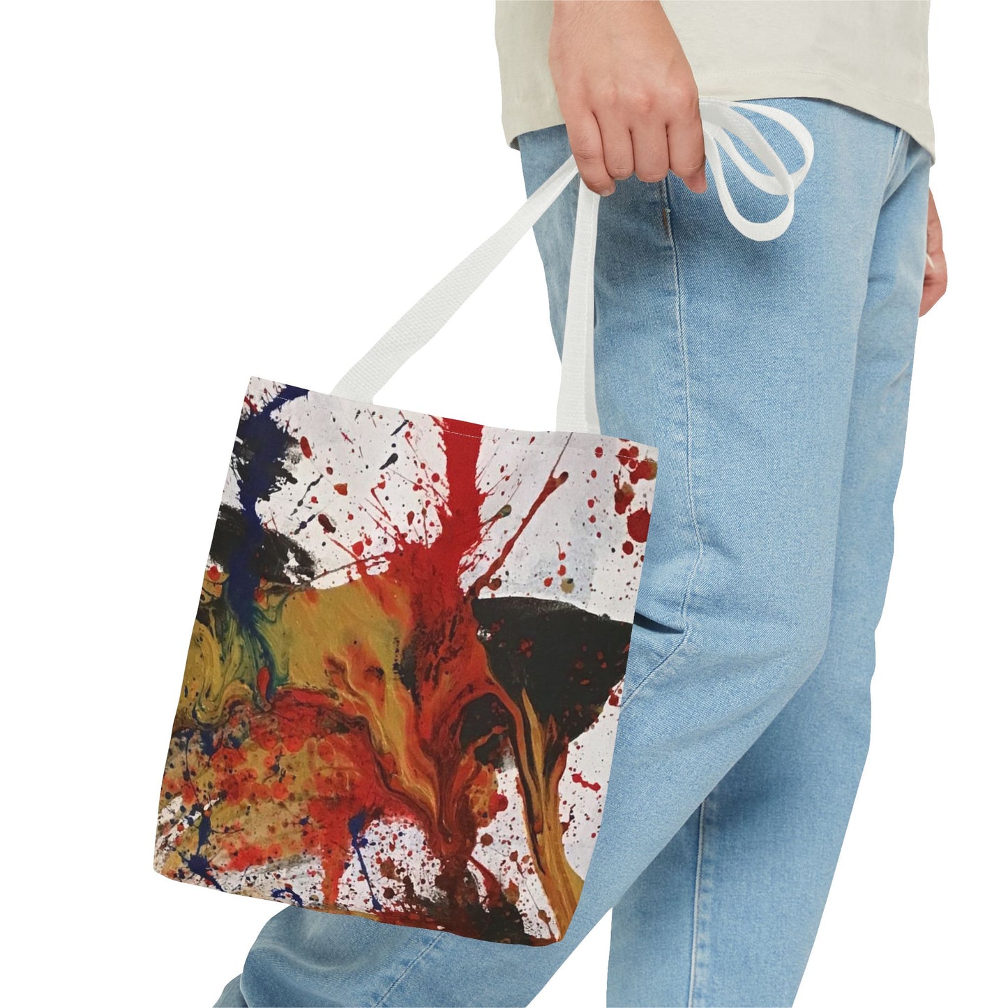 Abstract Paint Splatter Tote Bag — Colorful Artistic Canvas Tote