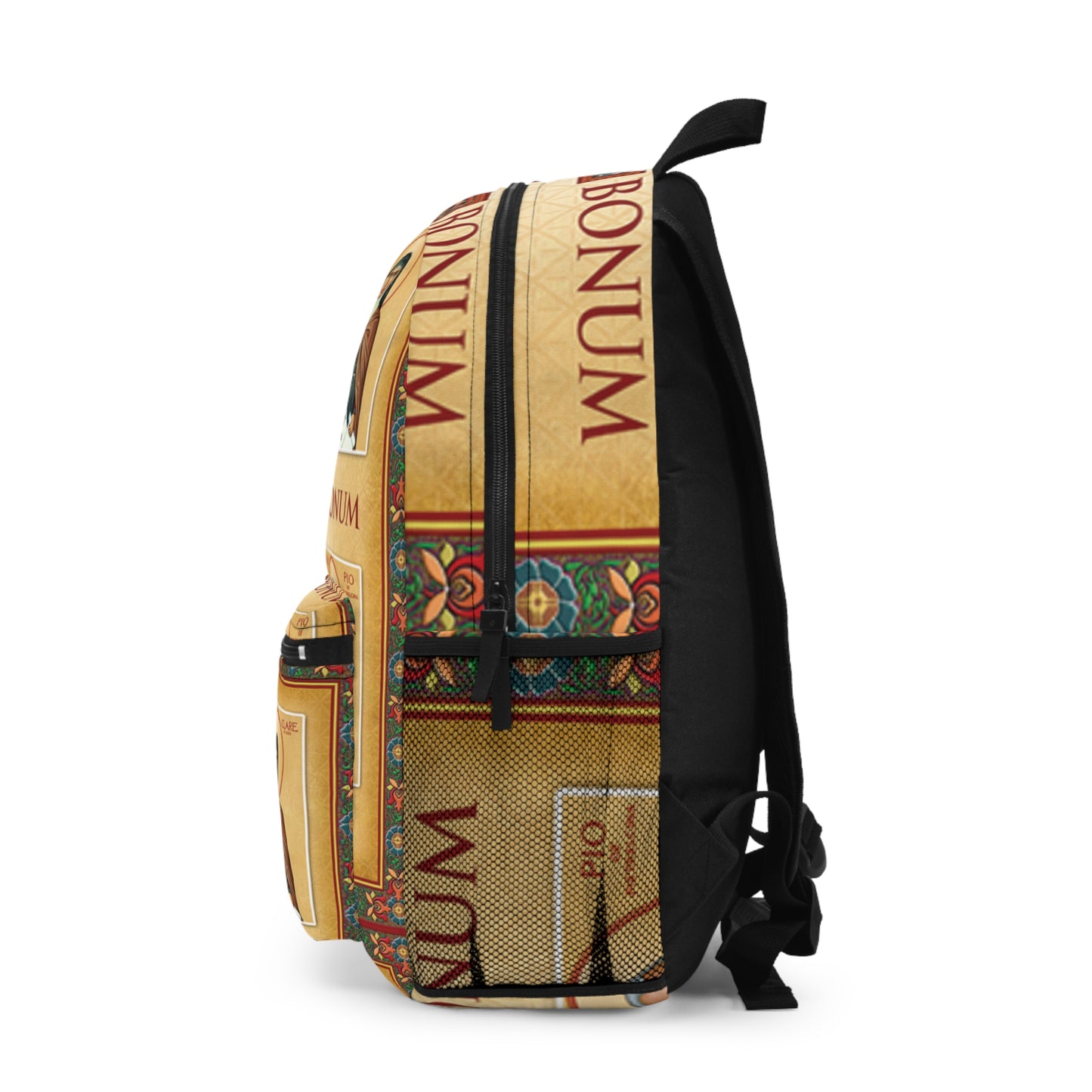 Religious Saint Icons Backpack — 'Pax et Bonum' Inspirational Daypack