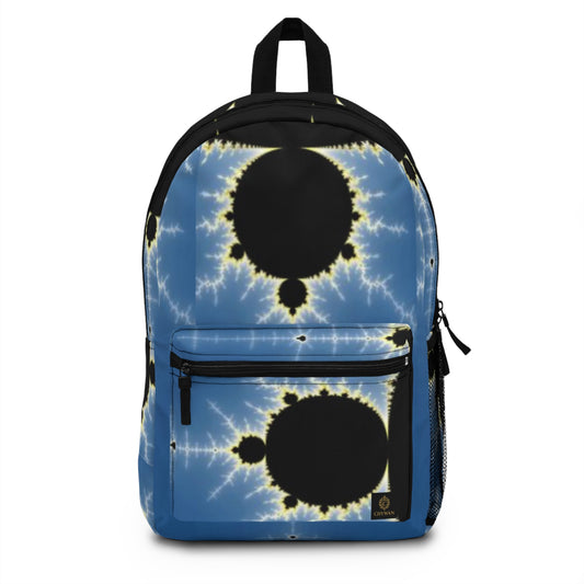 Mandelbrot Fractal Backpack — Blue Abstract Math Art School Bag