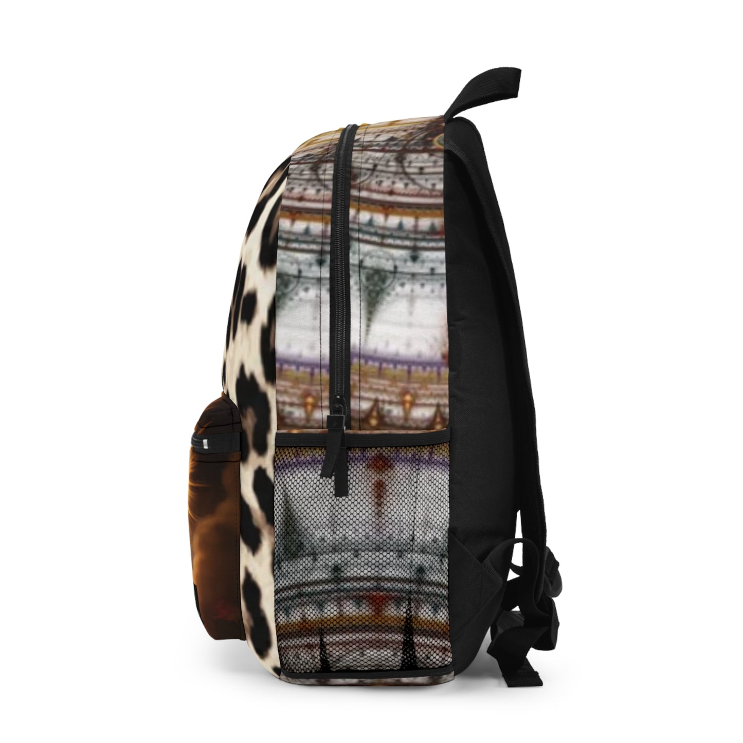 Sacred Heart Mary Leopard-Print Backpack — Religious School & Everyday Bag