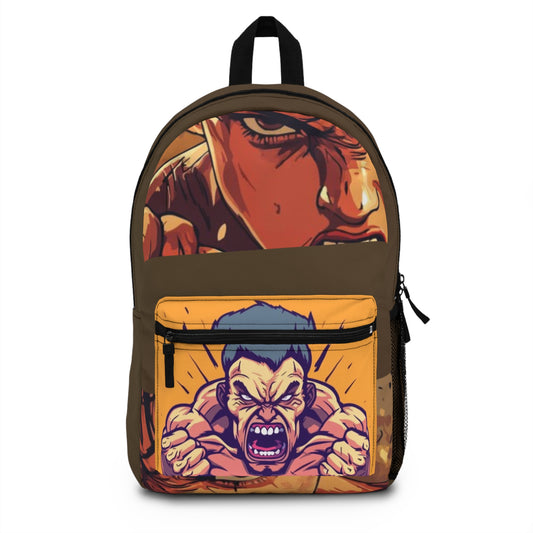 Angry Monster Graphic Backpack – Bold Cartoon Monster Design