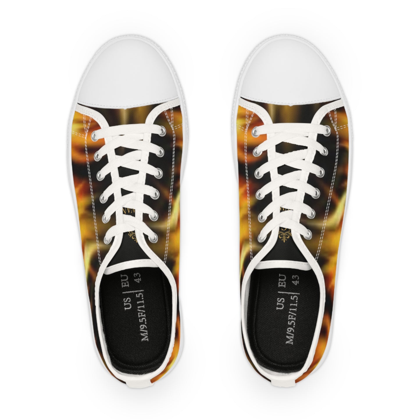 Stylish Fire Print Low Top Sneakers for Men