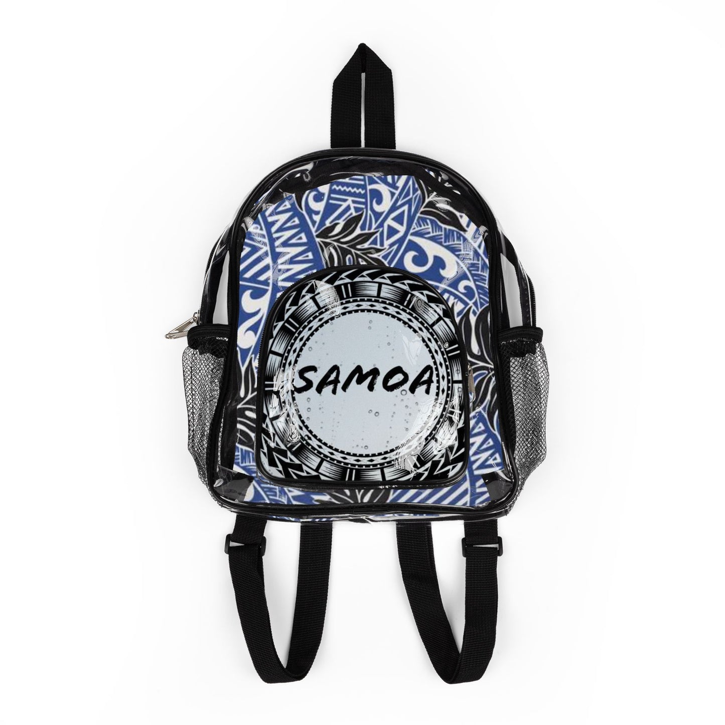 Clear Stadium Backpack — Samoa Tribal Print Clear School & Game Day Bag