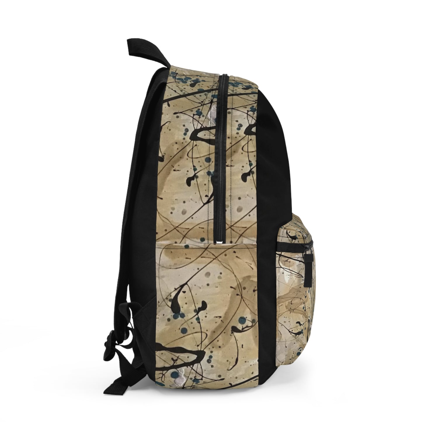 Abstract Paint-Splatter Backpack — Vintage Drip Art School Bag