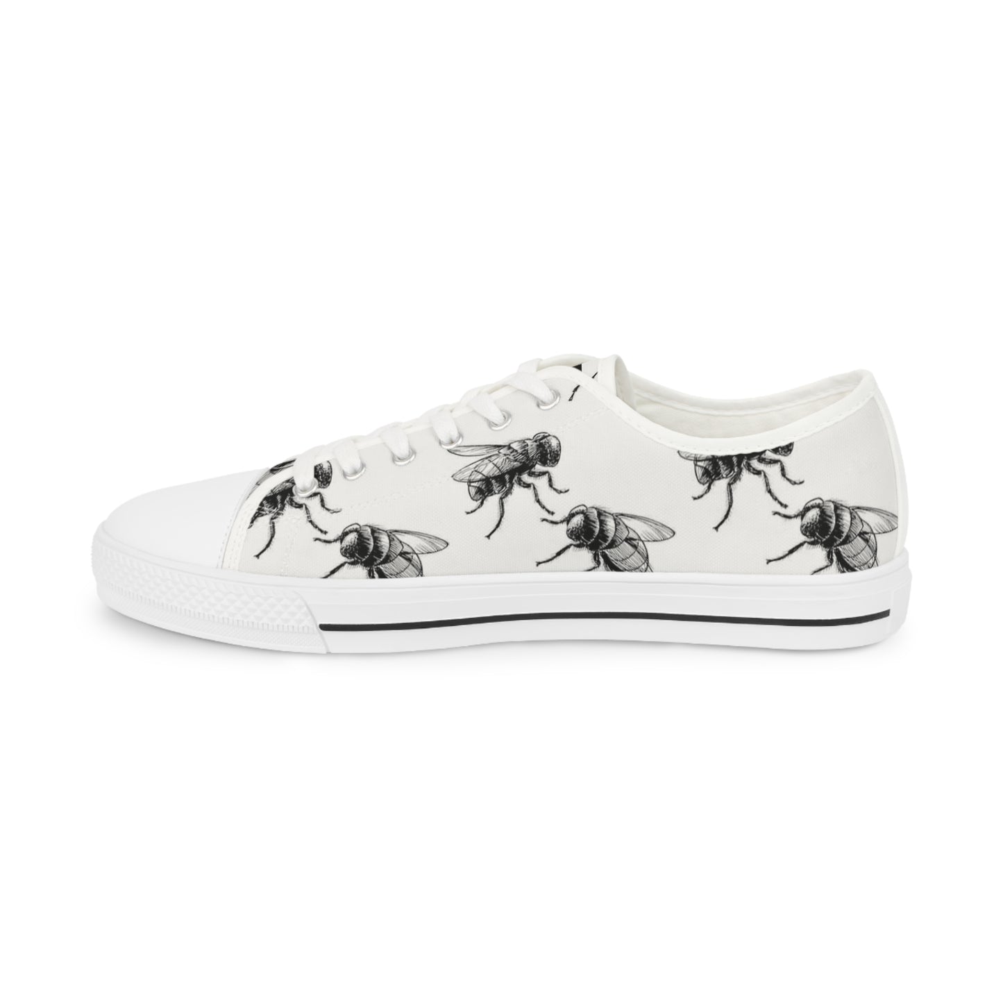 Artistic Bee Print Low Top Sneakers for Stylish Comfort