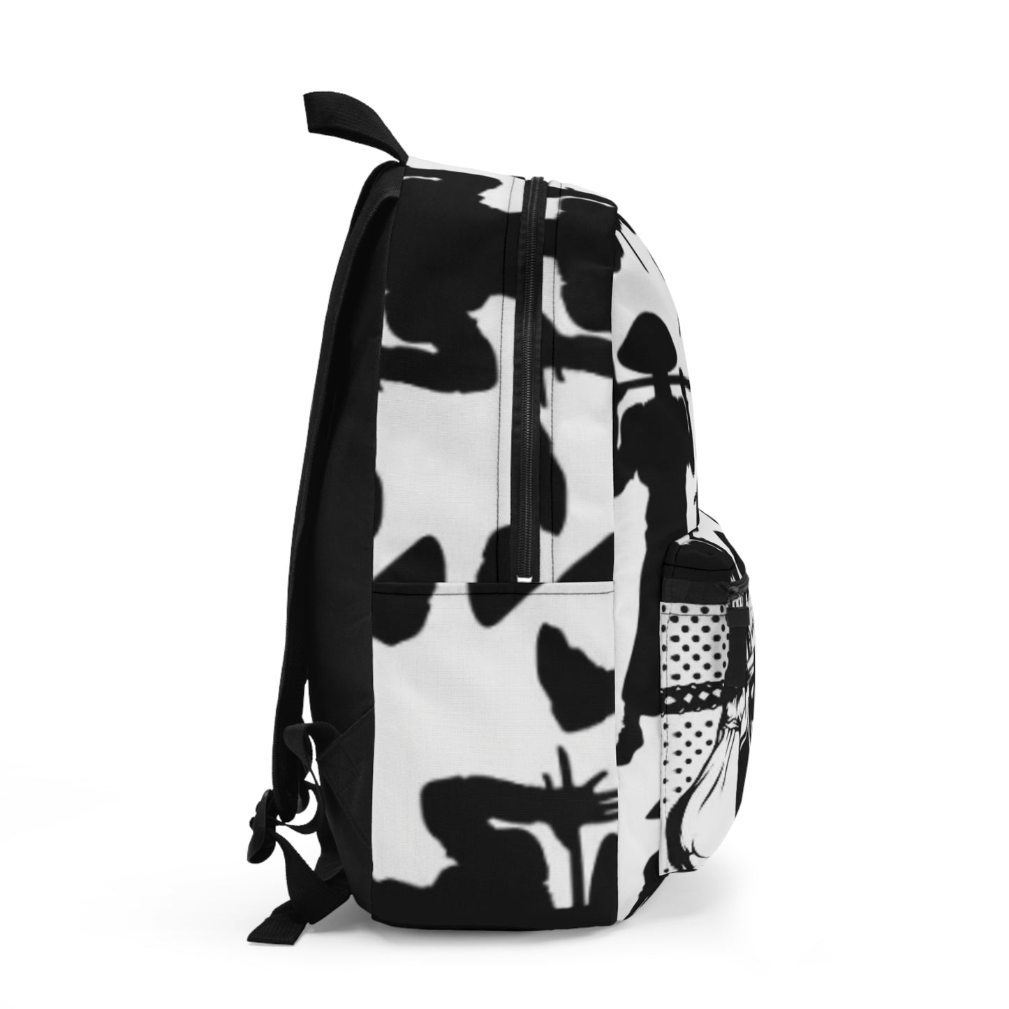 Anime Samurai Black & White Graphic Backpack — Manga Panel School Bag